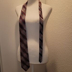 Striped Men's Tie in Red and Gray Dino Orsini